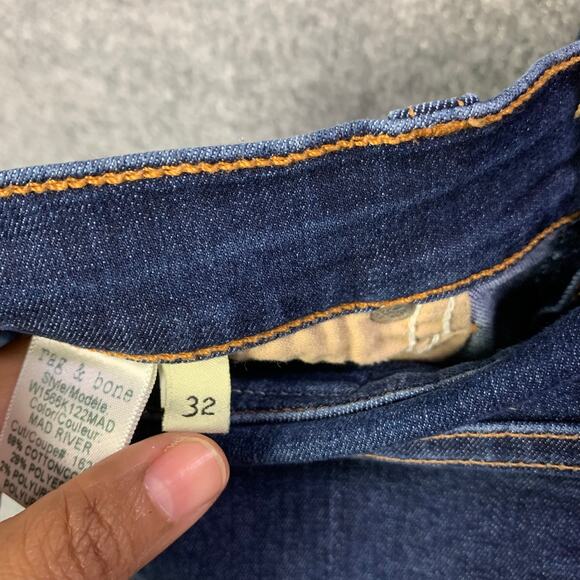 Rag & Bone Womens Blue Denim 10inch ankle Skinny Leg‎ Jeans Size 32 - Picture 9 of 12